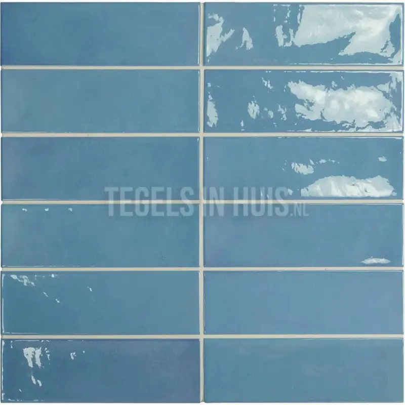 Nieuw Handvorm wandtegel 6,5×20 blauw soft glans