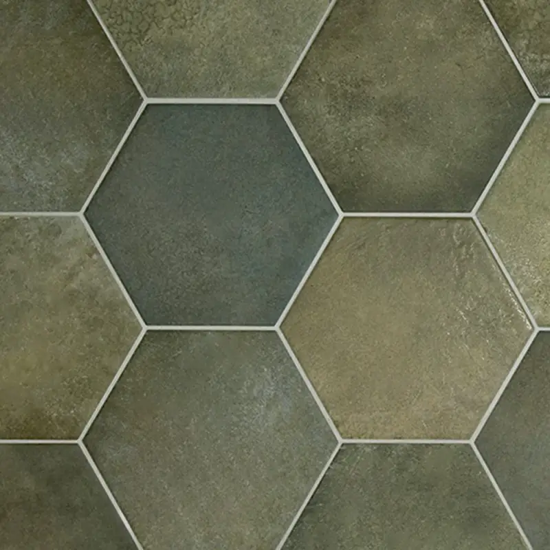 Vloertegel – Wandtegel Hexagon Random Jungle groen 17,5x20cm R9 Hete Deal