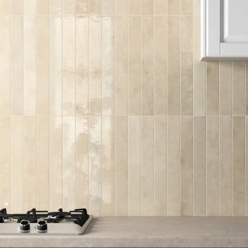 Wandtegel Verticale handvorm home beige 5×40 Bestel Nu