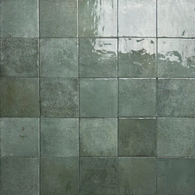 Wandtegel Verticale handvorm moss donkergroen 10×10 Nieuw