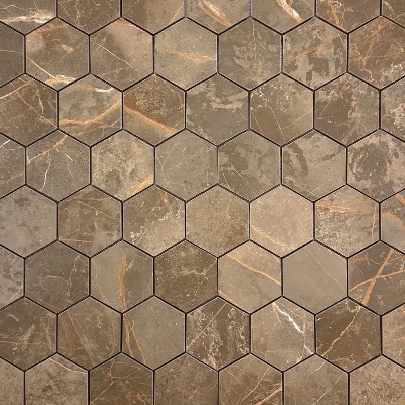 Vloertegel – Wandtegel Hexagon Manhattan Earth bruin mat 29×27 matje – R9 Beste Prijs