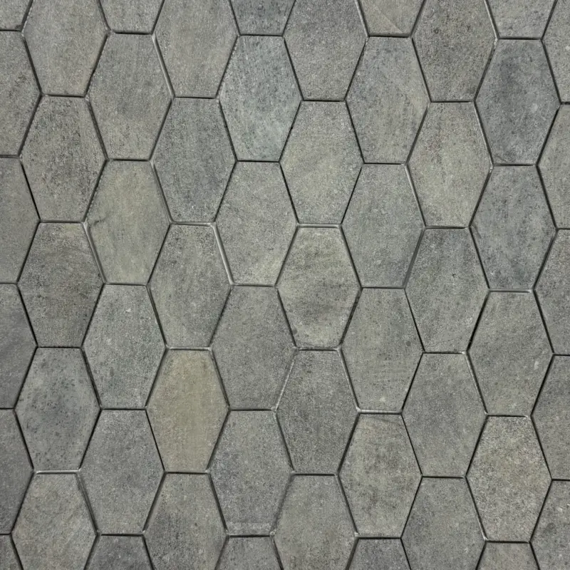 Merkproduct Mozaïek Hexagonal meno donker grijs 25×37