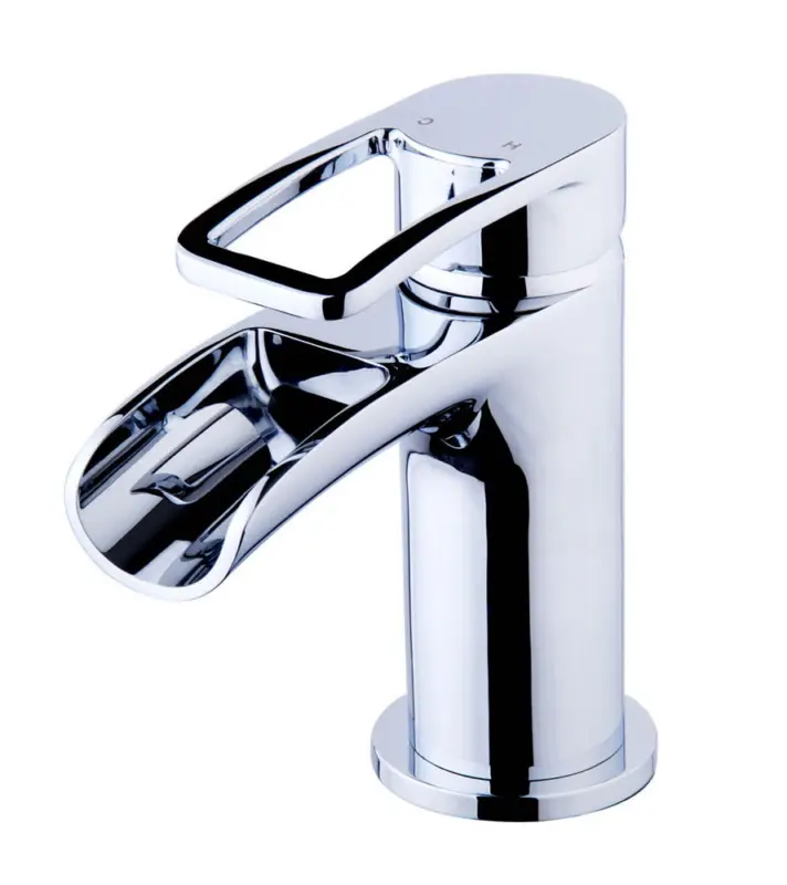 Direct Beschikbaar Alegra waterval wastafelkraan met clickwaste chroom