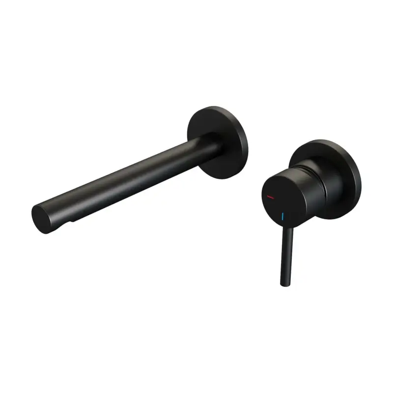 Black Edition inbouw wastafelmengkraan, rechte uitloop, rozetten model A1 mat zwart Rechtstreeks Van De Fabrikant