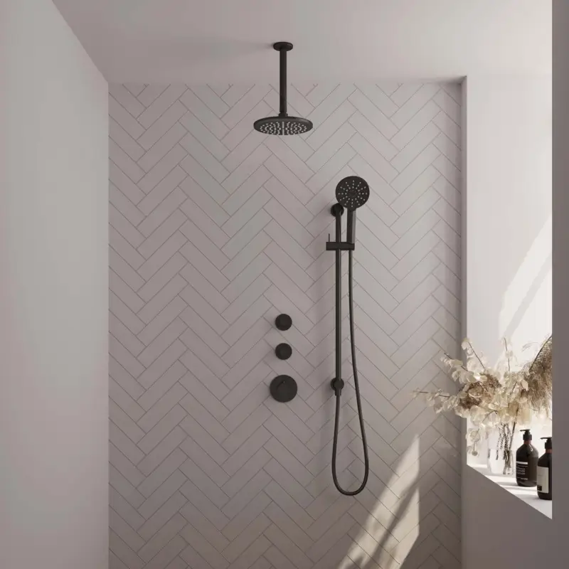 Black Edition thermostatische inbouw regendouche Set 23 met 20 cm douchekop en plafondarm Alleen Vandaag