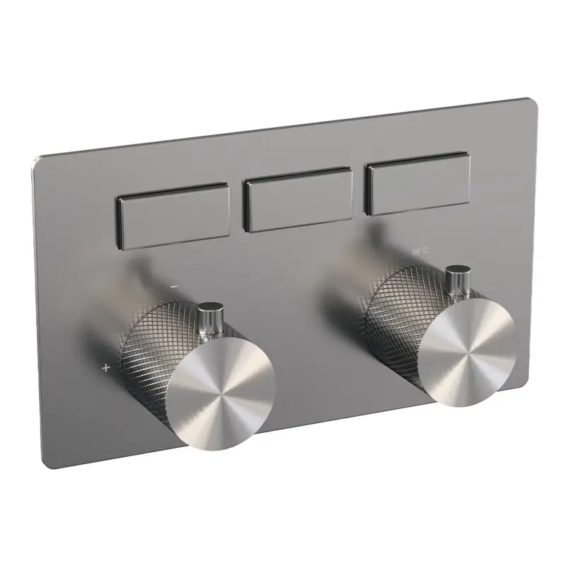 Exclusieve Aanbieding Brushed Carving 3-weg inbouwthermostaat met RVS geborsteld PVD