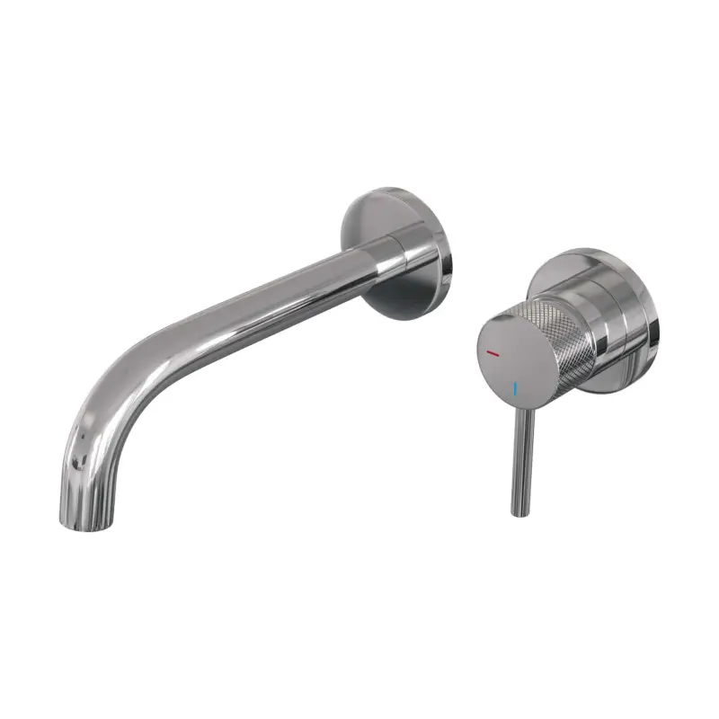 Chrome Carving inbouw wastafelmengkraan met gebogen uitloop en rozetten (model A1) in chroom Snelle Levering