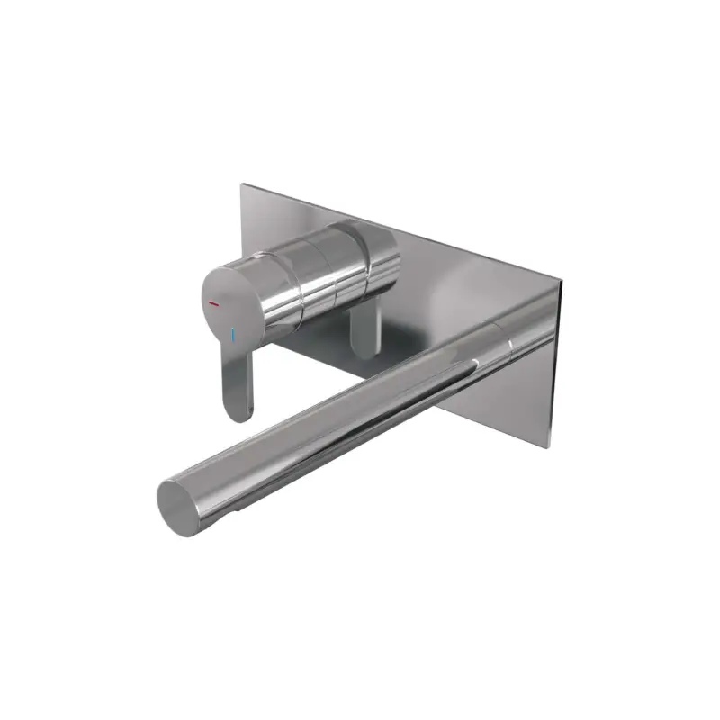 Nieuw Chrome Edition inbouw wastafelmengkraan met rechte uitloop en afdekplaat - model D2 chroom