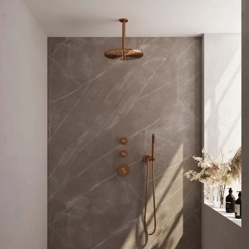 Copper Edition thermostatische regendouche SET 06 met 30 cm douchekop en handdouche Bestseller