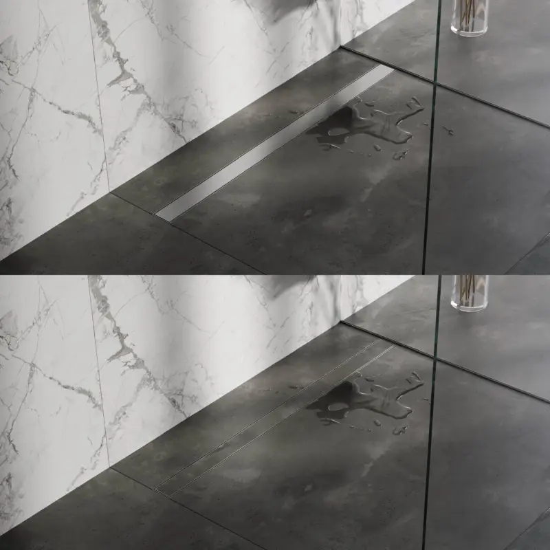 Douchegoot met multifunctioneel rooster en flens 7 x 120 RVS geborsteld Hoge Kwaliteit