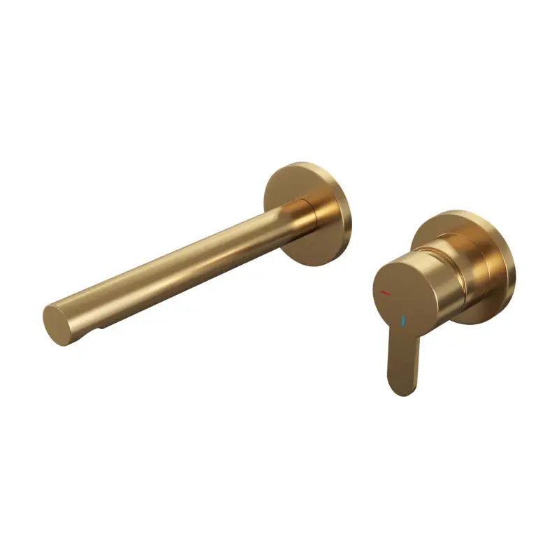Gold Edition inbouw wastafelmengkraan met rechte uitloop en rozetten - Model D1 goud geborsteld PVD Gratis Retour
