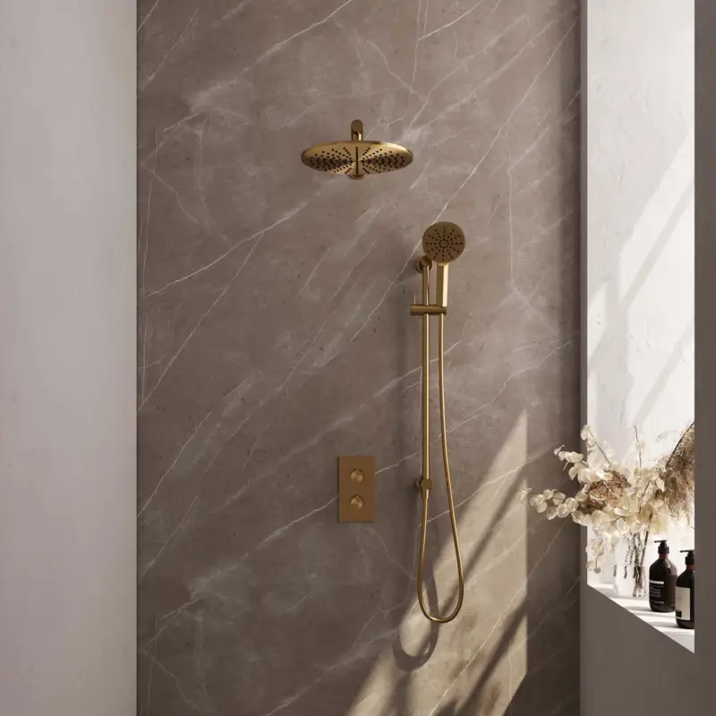 Beperkte Voorraad Gold Edition Thermostatische Inbouw Regendouche Set met 3-Weg Omstelling (44)