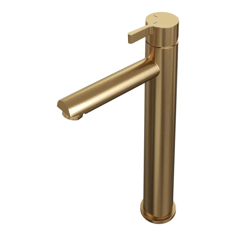Gold Edition opbouw wastafelmengkraan model E in geborsteld goud PVD Op = Op