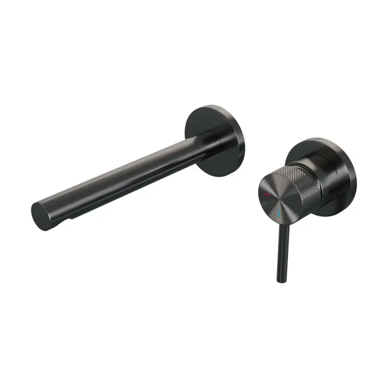 Uitverkoop BRAUER Gunmetal Carving inbouw wastafelmengkraan met rechte uitloop en rozetten model A1 gunmetal geborsteld PVD