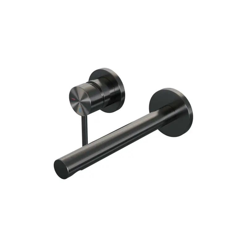 Gunmetal Edition inbouw wastafelmengkraan, rechte uitloop, geborsteld gunmetal PVD, rozetten model A2 Beperkte Voorraad