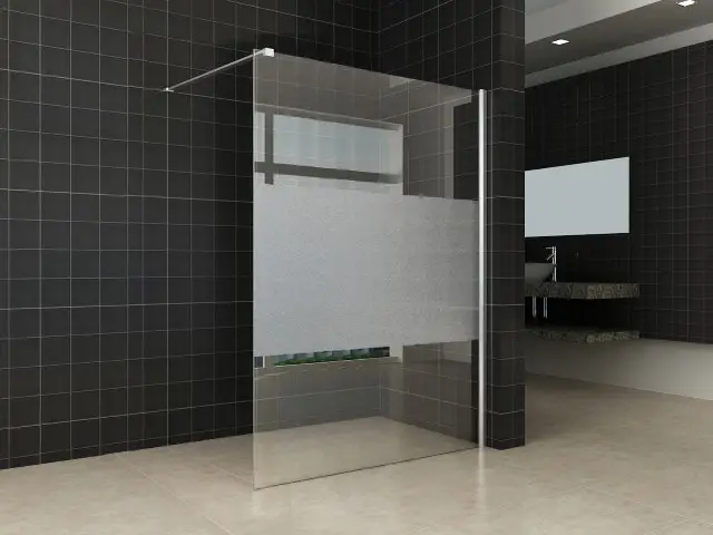 Laatste Kans Comfort inloopdouche 1400 x 2000 x 8 mm nano helder glas met melkglas middenband/chroom