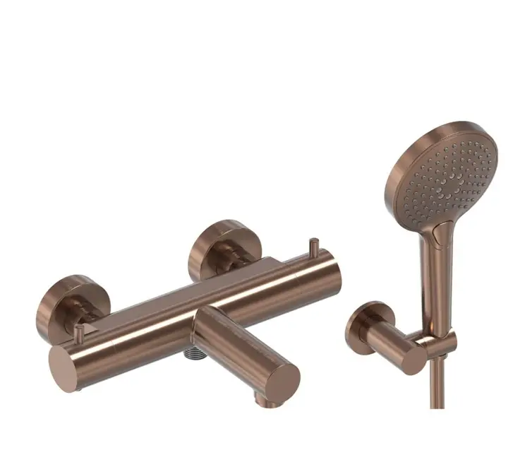Flitsaanbieding Dutch Bathroom Combinatieset: thermostatische badmengkraan met verstelbare wandbeugel, doucheslang van 125 cm en handdouche met 3 standen