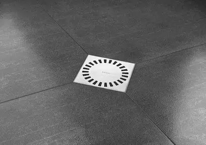 Easy Drain Aqua Compact vloerput m. ABS sifonhuis RVS rooster en zijuitlaat 15x15cm Gecertificeerd