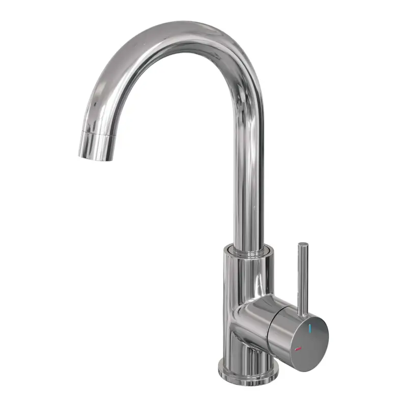 Veilige Betaling Edition Hoge Opbouw Wastafelkraan Model A - Ronde Uitloop