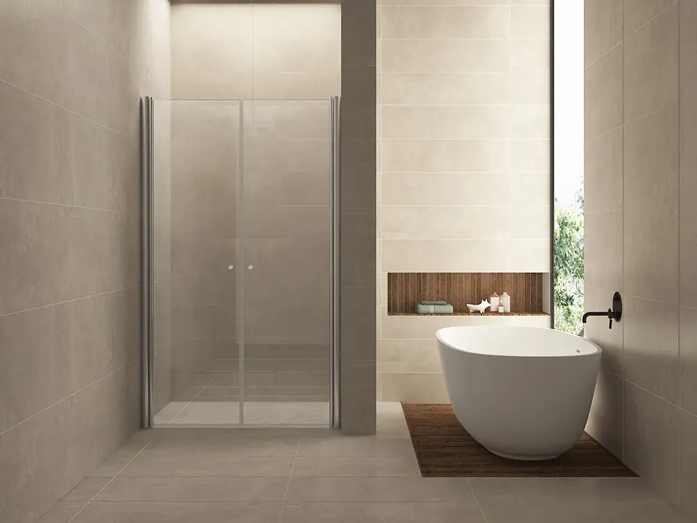 Lagos pendeldeur in nis 900 x 2000 x 6 mm nano helder glas/chroom Aanbieding