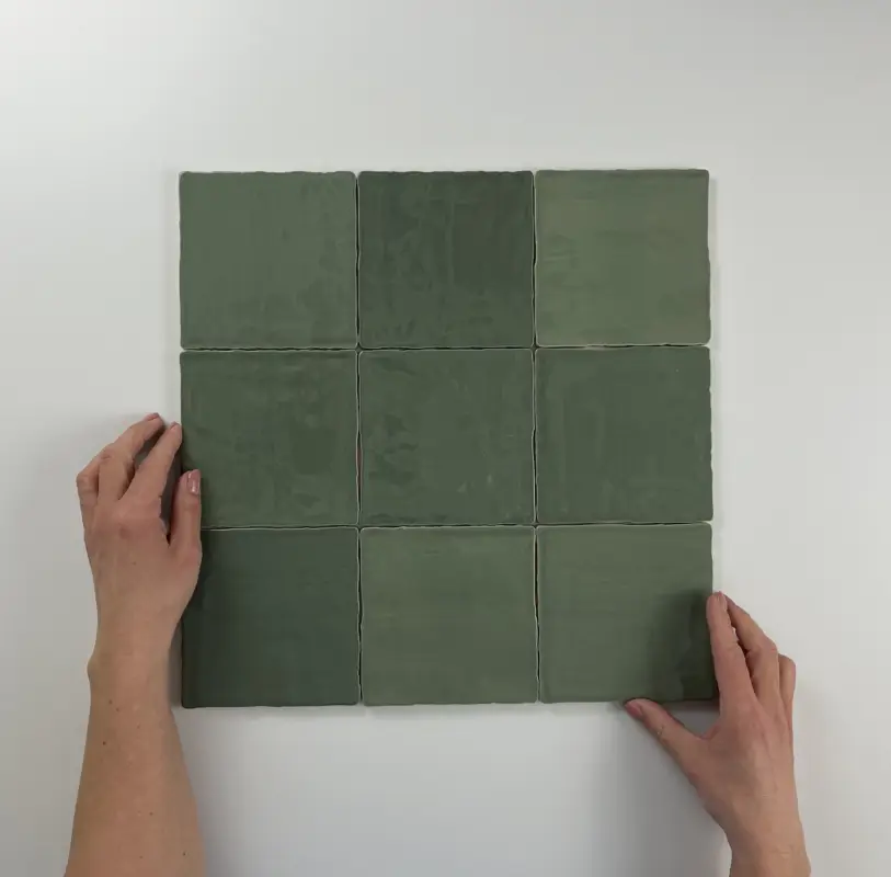 Moos Jade glans handvorm 13x13 Direct Beschikbaar