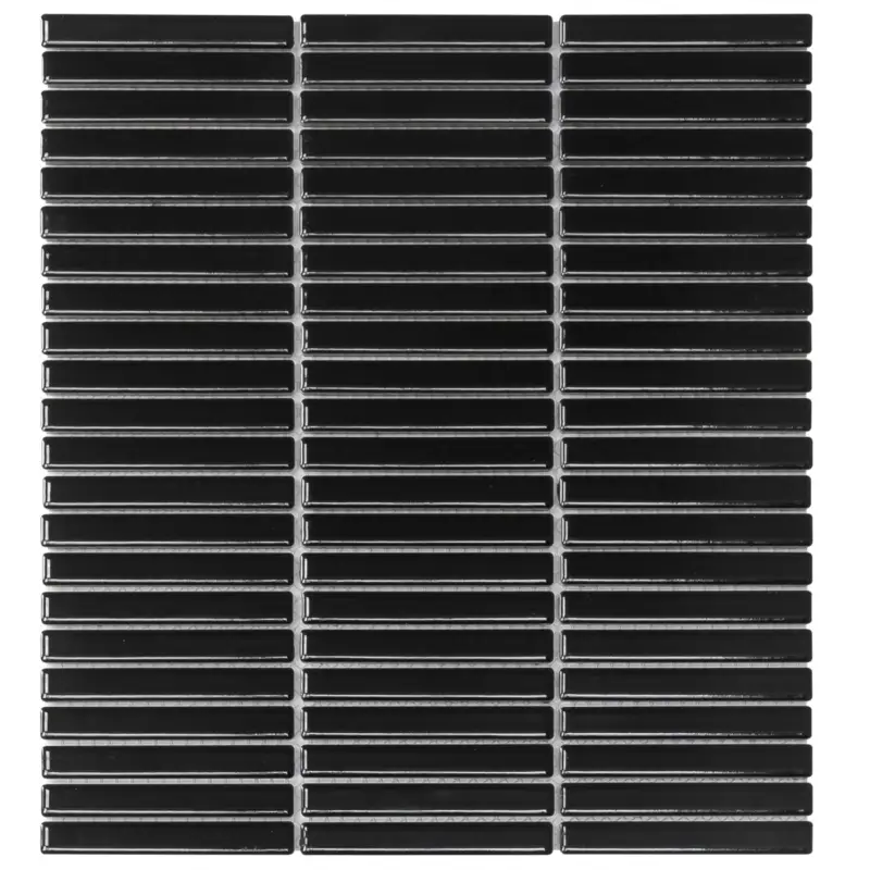 Mozaiek Sevilla Kit-Kat mini's Zwart Glans 1,2x9,2 Snelle Levering