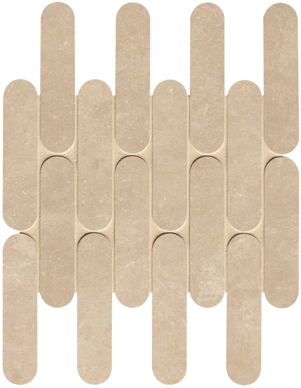 Nobu Beige curve mosaico 3,5x14,5 op net van 29x29,5 Beste Prijs
