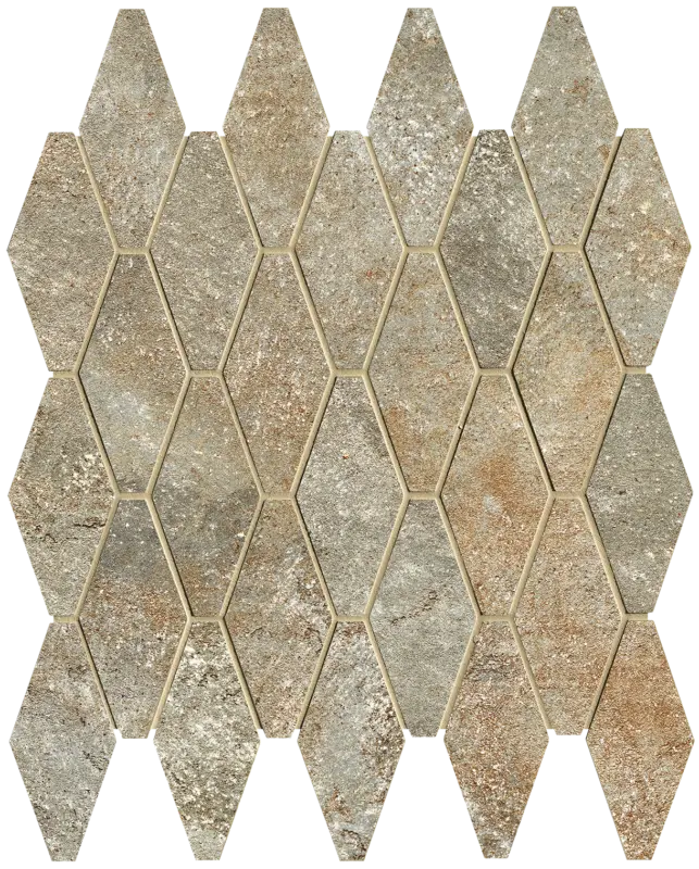 Nobu Slate rombi mosaico 5x11,5 rond op net van 31x35,5 Laatste Versie