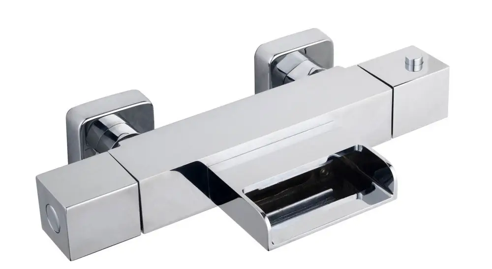 Rombo thermostatische badmengkraan waterval chroom Nieuw