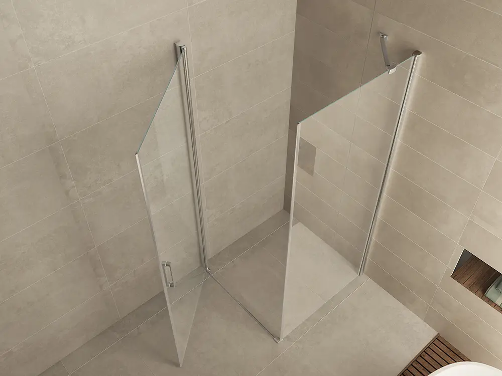 Korting Salone cabine met 1 draaideur 1000 x 1000 x 2000 x 8 mm nano helder glas/chroom
