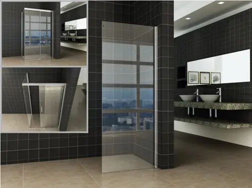 Lage Kosten Side zijwand voor Puerta en Slide nisdeur 900 x 2000 x 8 mm nano helder glas/chroom