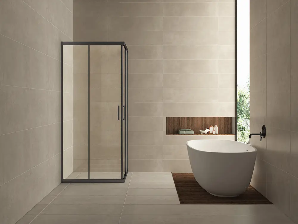 Laatste Versie Skyline hoekinstap cabine met 2 schuifdeuren 900 x 900 x 2000 x 8 mm nano helder glas/mat zwart