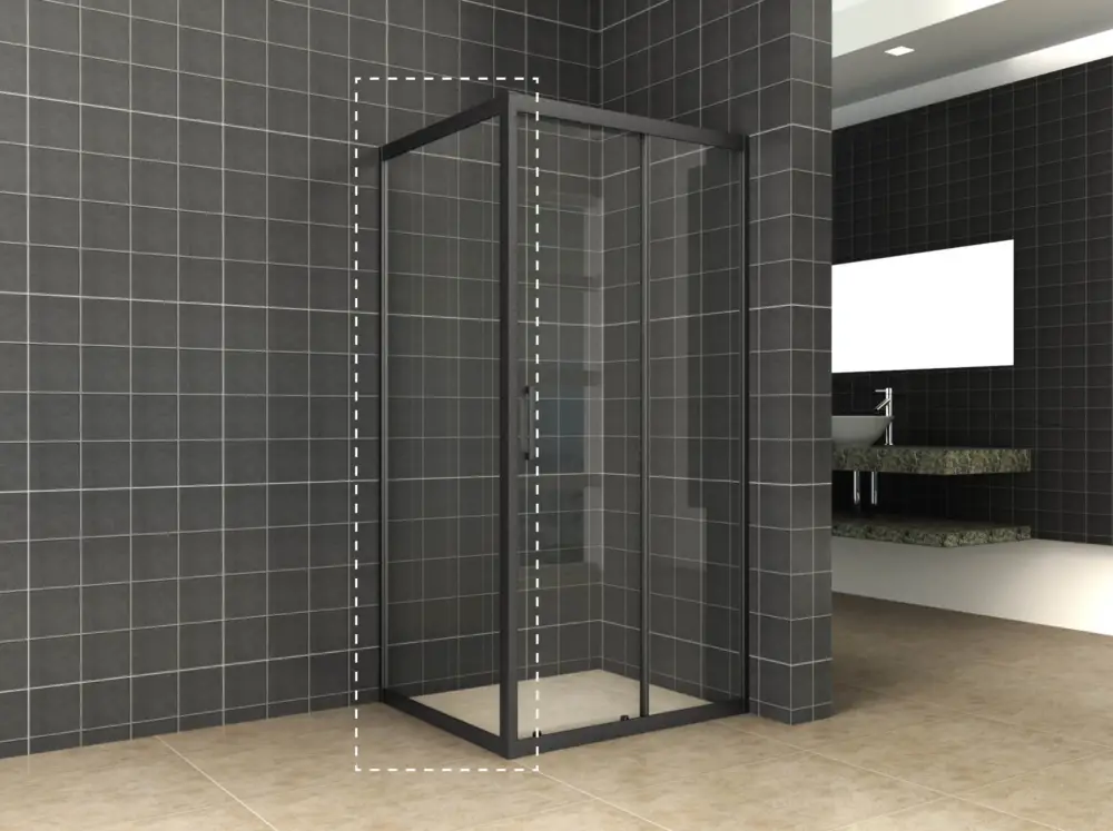 Skyline zijwand voor nis schuifdeur 1000 x 2000 x 8 mm nano helder glas/mat zwart Betrouwbaar