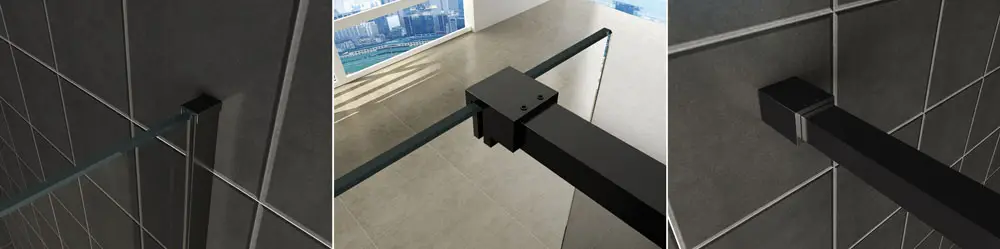 Gecertificeerd Slim profielset met stabilisatiestang 120 cm mat zwart