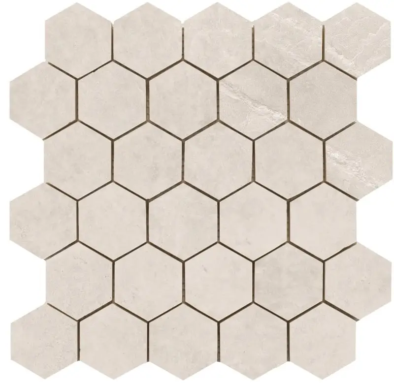 Veilige Betaling Statale Sand hexagon mozaiek op net van 26,3x27,4