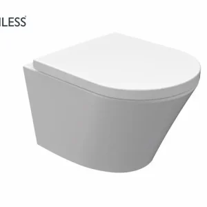 Vesta junior wandcloset rimless verkort met Vesta Junior toiletzitting softclose en quick release glans wit Gecertificeerd