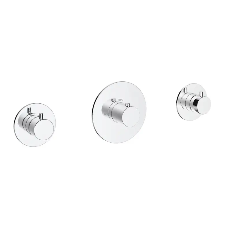 Wiesbaden Dreams afbouwdeel thermostatische douchekraan met 2 stopkranen chroom Aanbieding