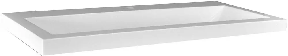 Wiesbaden Flag wastafel enkel met 1 kraangat 80x36x4 cm kunstmarmer glans wit Gratis Retour