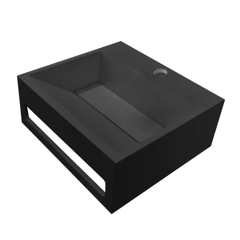 Merkproduct Wiesbaden Julia fontein Solid surface 30 x 28 x 12,5 cm mat zwart