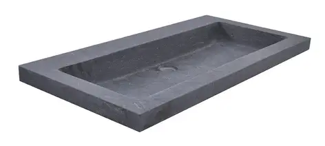 Lage Kosten Wiesbaden Raw wastafel enkel zonder kraangat 80x46x5 cm hardsteen gezoet