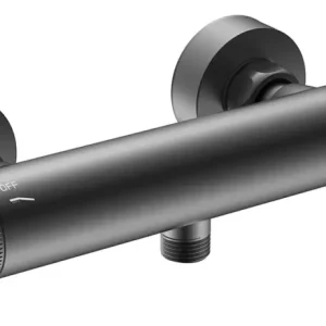 Wiesbaden Ribbd thermostatische douchemengkraan hartafstand 15 cm gunmetal Merkproduct