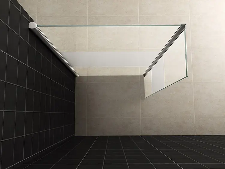 Bestseller zijwand + hoekprofiel 400x2000 10mm NANO gedeeltelijk matglas