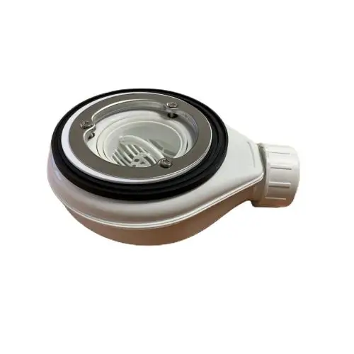 Douchebak sifon Solid wit met zeefje, inbouwhoogte 60mm Betrouwbaar