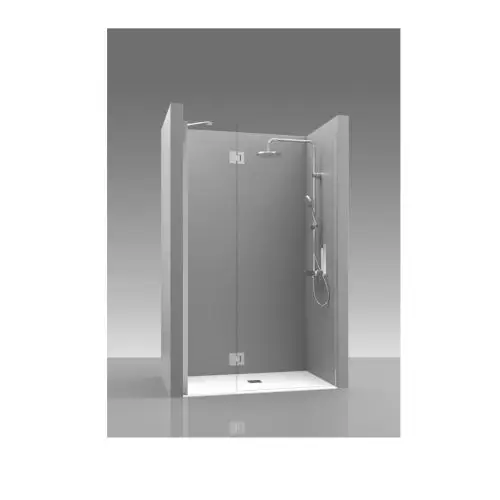 Exclusieve Aanbieding Draaideur met vaste deel Tedy - 8mm - Scharnieren op glas
