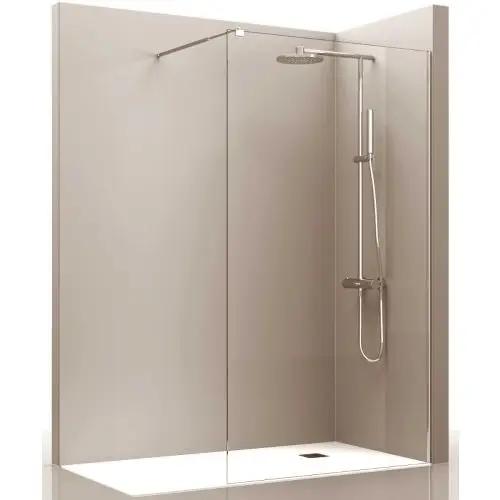Vaste douchewand Walk In 89x220cm Transparantglas Chroom Populair