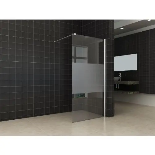 Betaalbaar Vaste douchewand Luna 110x200cm Matte Band Chroom
