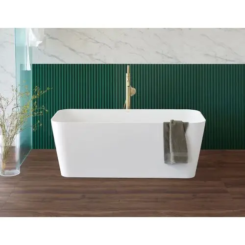 Vrijstaand solid Surface ligbad Rust 150x70cm mat wit Korting