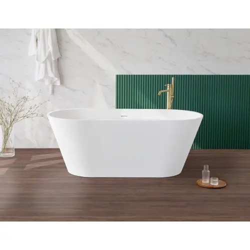 Betrouwbaar Vrijstaand Solid Surface ligbad Modern 170x80cm mat wit