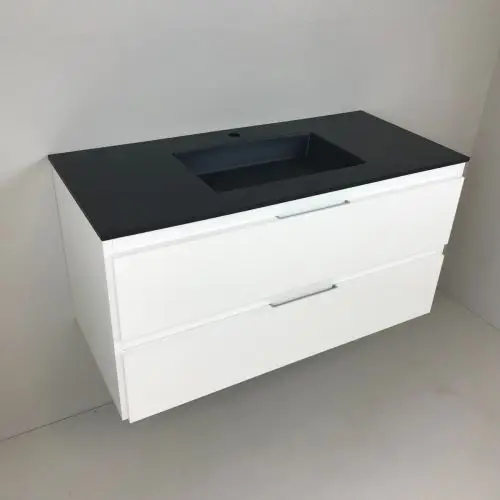 Beste Prijs Badmeubel Blanco 100cm wit mat met composiet wastafel antraciet