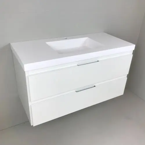 Badmeubel Blanco 100cm wit mat met 5cm composiet wastafel Weekendaanbieding